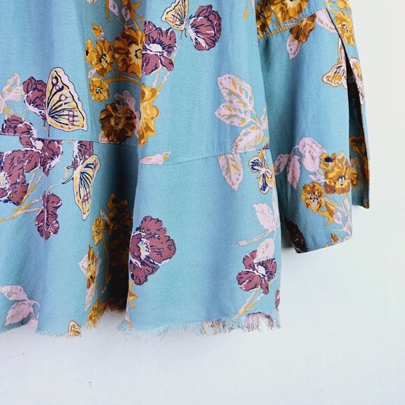 Free People Pebble Crepe Tunic Flowy Oversize Hippie Boho Floral Top, Size XS - Picture 9 of 12